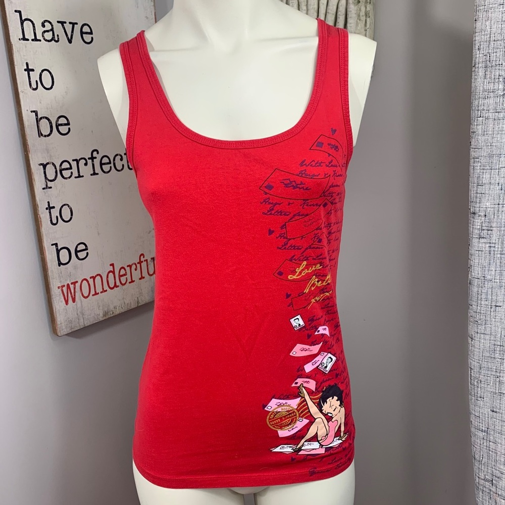 Betty Boop love letter red tank top